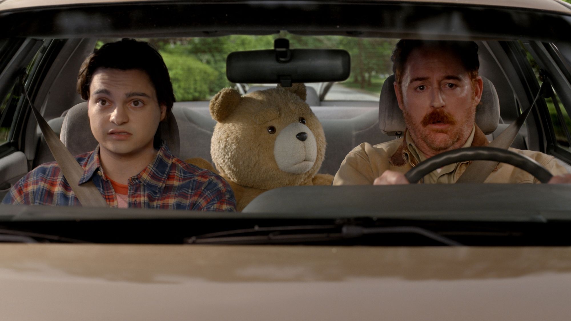 Ted and Matty in car with Max