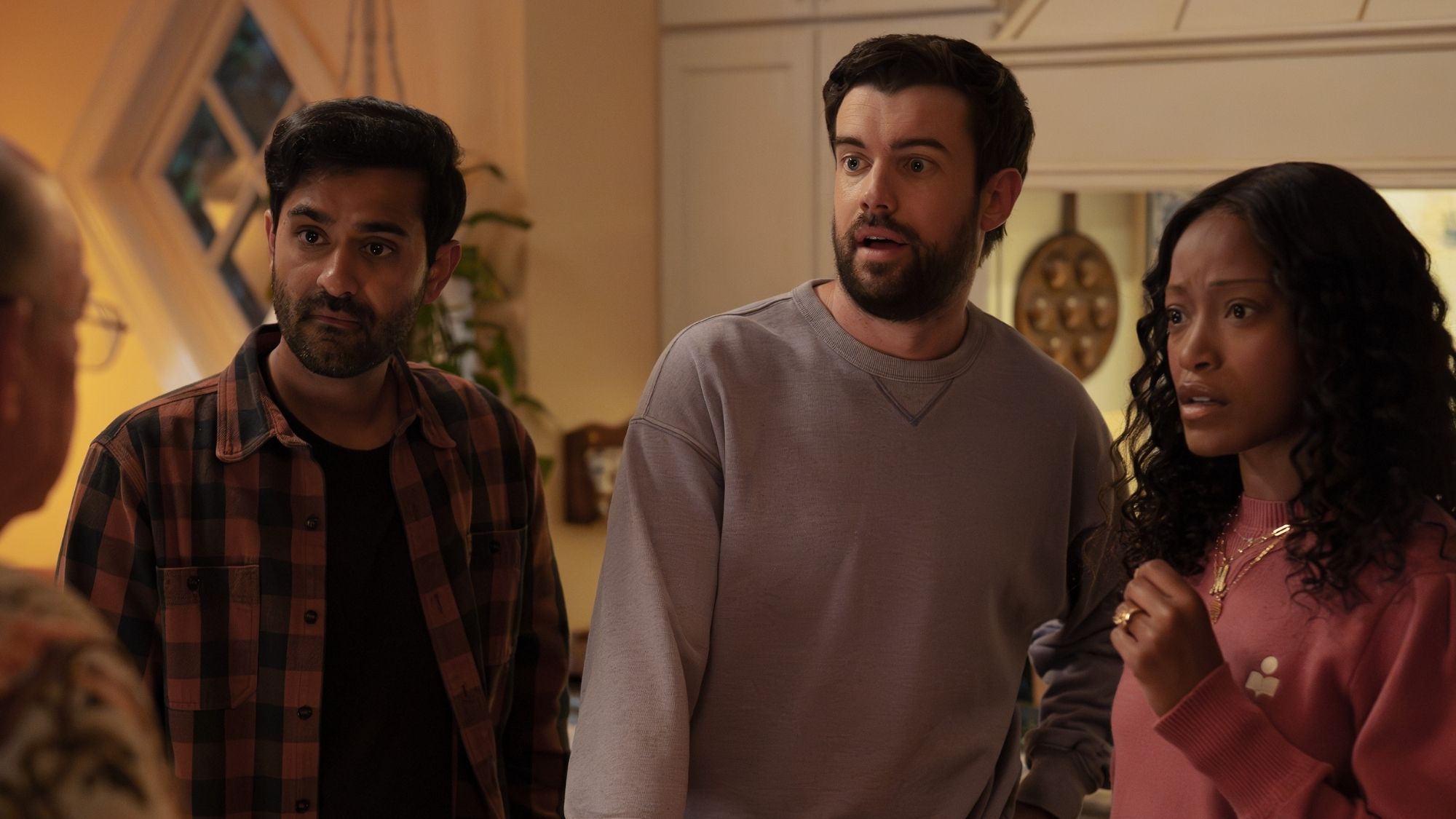 Rob Fisher (Jack Whitehall) and Naveen (Kapil Talwalkar) with Keke Palmer